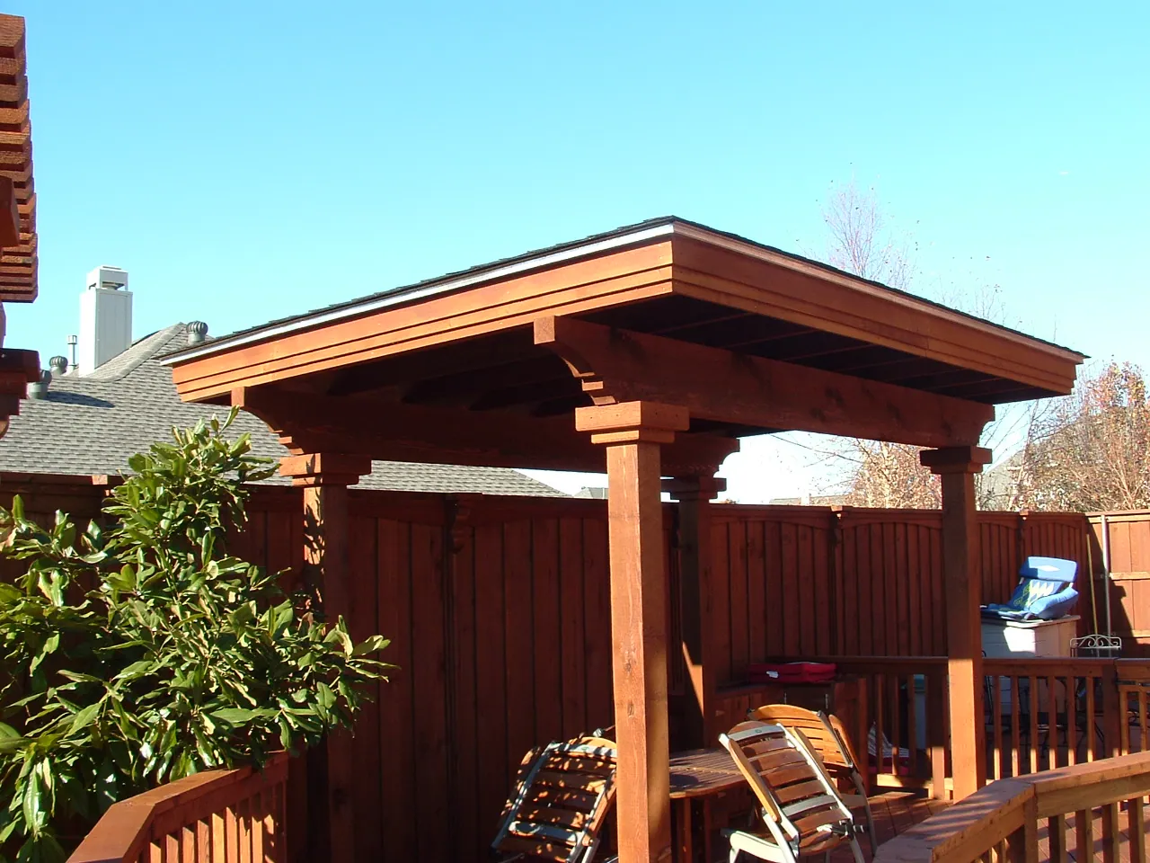 Arbor with shingle roof — Fence Max Texas project