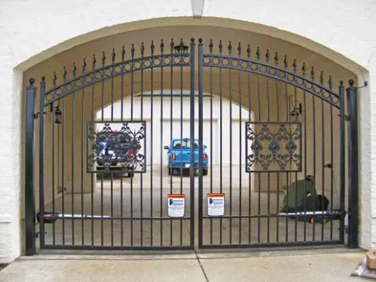 Iron custom double swing gate