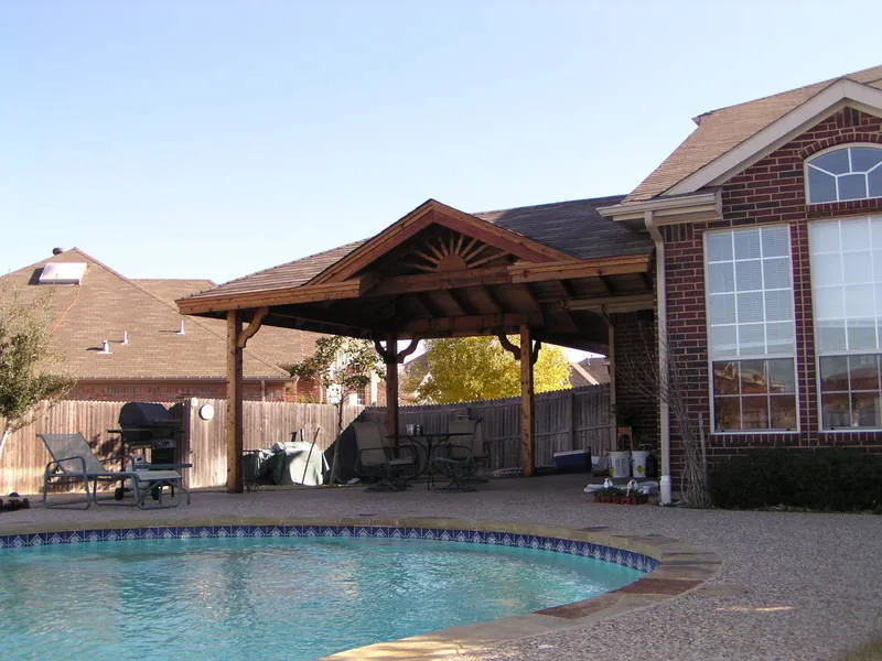 Patio cover with gable — Fence Max Texas project