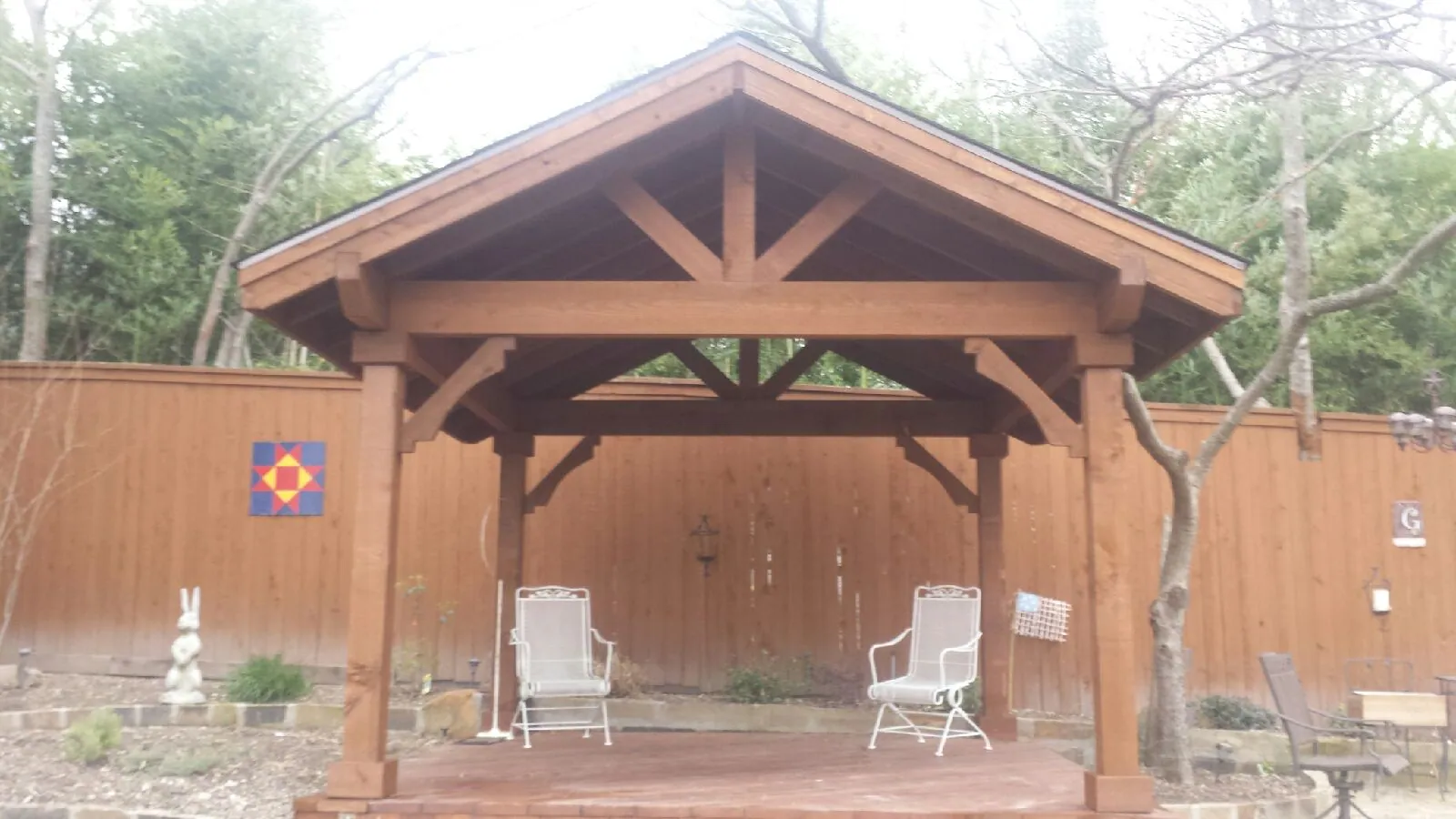 Patio cover Single gable free standing — Fence Max Texas project
