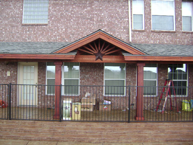 404 - Patio cover - flat with gable & sunbusrt at ends